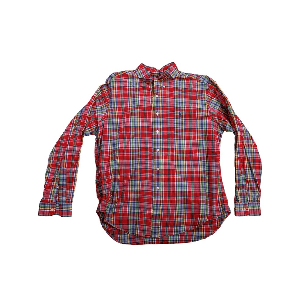 Ralph Lauren mens classic fit button down shirt size XL Red blue